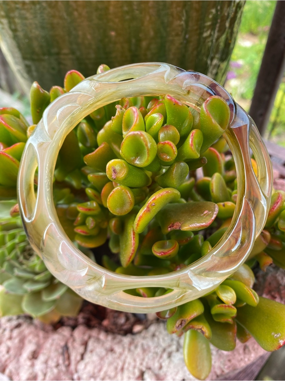 Vintage Jade-like Bangle Bracelet